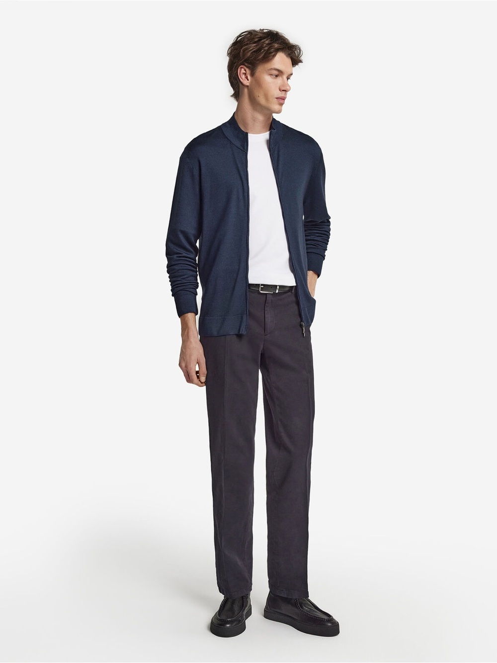 Falconeri midnight cardigan zip up size 48 (small/medium)